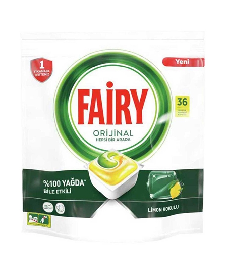 Picture of Fairy Dishwasher Tabs 36's All in One  - Lemon