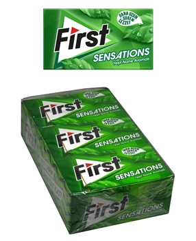 First Sensations Sakız 27 gr x 12'li Paket Yeşil Nane Aromalı first, first sakız, first naneli sakız, naneli sakız, sakız