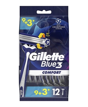 Gillette Blue3 Disposable Razor 9+3 Comfort Pouch Picture of Gillette Blue3 Disposable Razor 9+3 Comfort Pouch