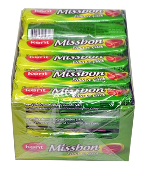 Missbon Şeker 43 gr X 24'lü Paket Elma ve Çilek Aromalı Dogulu Bonbon missbon, şeker, sert şeker, kıtır şeker, çıtır şeker, dolgulu şeker, meyveli şeker, elmalı şeker, çilekli şeker