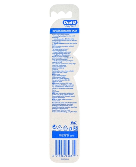 oral b, oralb, diş fırçası, oral b diş fırçası, oral be derinlemesine temizlik, oral b complete deep clean, orta sertlikte diş fırçası, diş fırçası nasıl olmalı, diş fırçası ne kadar sert olmalı, oral b complete deep clean medium 40 satın al, oral b complete deep clean medium 40 fiyat