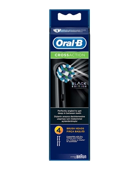 Oral B Refill Toothbrush 4's Cross Action Black Edition oral b,oralb,diş fırçası,oral b diş fırçası, elektrikli diş fırçası başlığı, oral b elektrikli diş fırçası başlığı, diş fırçası başlığı fiyatları,oral b fırça başlığı,oral b satın al,toptan oral b satın al,oral b fiyatları