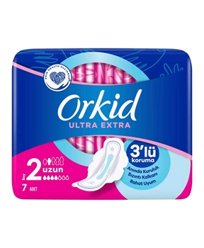 Orkid Hijyenik Ped Ultra Extra 7'li Uzun Picture of Orkid Hijyenik Ped Ultra Extra 7'li Uzun