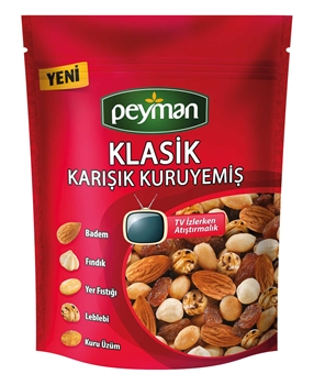 Peyman Klasik Karışık Kuruyemiş 180 gr badem, fındık, fıstık, leblebi, kuru üzüm, karışık çerez, kuruyemiş, çerez, peyman kuruyemiş, klasik karışık kuruyemiş, peymak klasik karışık çerez satın al, peyman klasik karışık fiyat