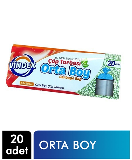 Picture of Vindex Çöp Torbası Orta Boy 55x60 20 Adet