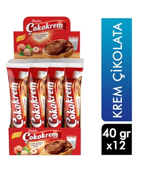 ÜLKER ÇOKOKREM TÜP 40GR 12 Lİ Ülker Çokorem Tüp Krem Çikolata,tüp çikolata,kahvaltılık ürünleri,çikolata,çikilata,atıştırmalık ürünler,abur cubur ürünleri,abur cuburlar,atıştırnalık yiyecekler,gıda ürünleri,toptan gıda,toptan satın al,toptantr,toptan mağazacılık,toptan gıda