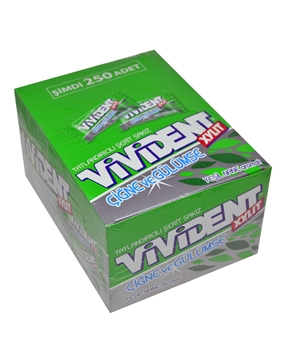 Vivident Sakız 250'li Paket Xylit Yeşil Nane Aromalı Tatlandırıcılı Şerit vidident, vidident xylit, vivident sakız, sakız, naneli sakız, vivident naneli sakız, yeşil naneli sakız, vivident yeşil naneli sakız