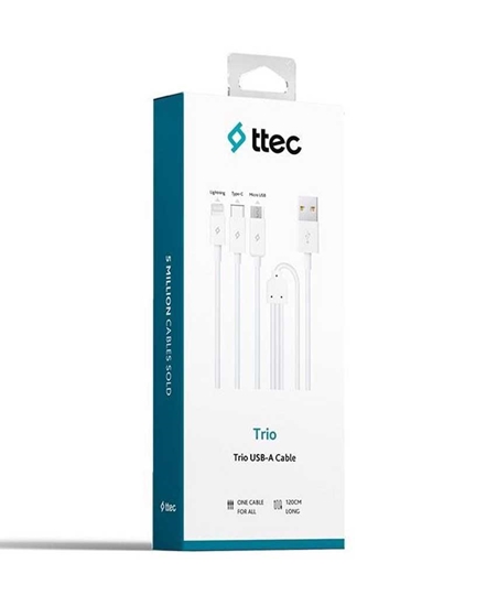 Picture of Ttec Şarj Kablosu Trio 2DK7521 Beyaz