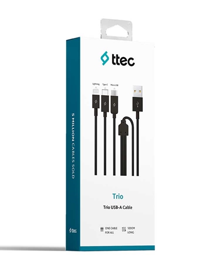 Picture of Ttec Şarj Kablosu Trio 2DK7521S Siyah