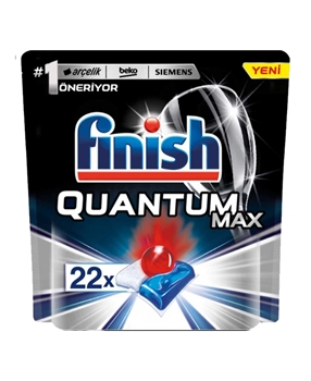 Finish Quantum Max Washing Machine Tabs 22's finish, finish powerball, finish quantum, bulaşık tableti, bulaşık makinesi tableti, bulaşık makinesi tablet fiyatları, finiş tablet