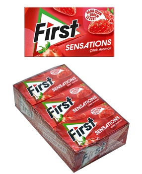 First Sensations Sakız 27 gr x 12'li Paket Çilek Aromalı first, first sakız, first çilekli sakız, çilekli sakız, sakız