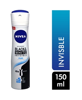 Nivea Women Deodorant Spray 150ml Invisible Black&White Pure Picture of Nivea Women Deodorant Spray 150ml Invisible Black&White Pure