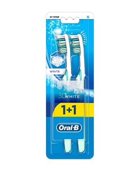Oral B Toothbrush 1+1 3D White - Medium Picture of Oral B Toothbrush 1+1 3D White - Medium