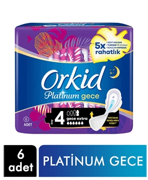 Orkid Hijyenik Ped Platinum 6'lı Gece Extra Picture of Orkid Hijyenik Ped Platinum 6'lı Gece Extra