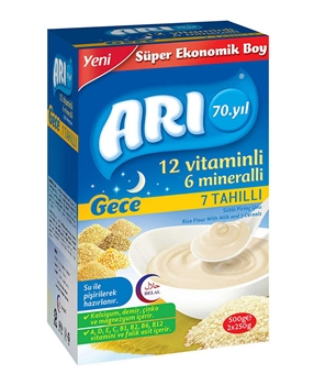 Arı Sütlü Pirinç Unu 500 gr Tahıllı Gece arı, arı mama, bebek maması, mama, tahıllı bebek maması, bebek gece maması, gece maması, pirinç unu, pirinç unu maması, arı bebek maması satın al, arı bebek maması fiyat