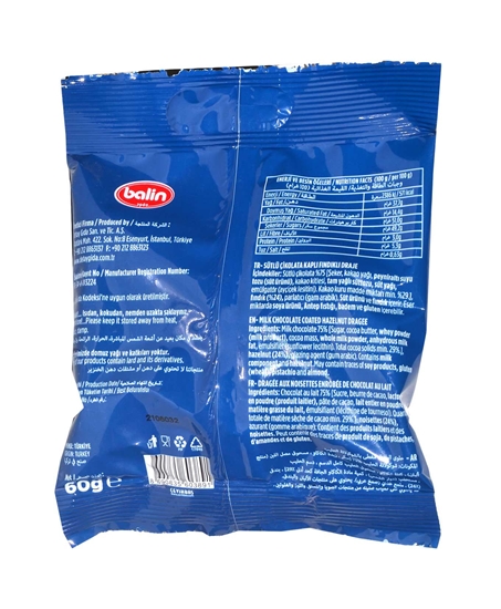 Picture of Balin Draje Fındıklı Sütlü Çikolata 60 g X 12'li Paket