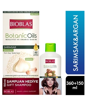 Bioblas Şampuan 360 ml Sarımsaklı  + 150 ml Argan Yağı Hediye Picture of Bioblas Şampuan 360 ml Sarımsaklı  + 150 ml Argan Yağı Hediye