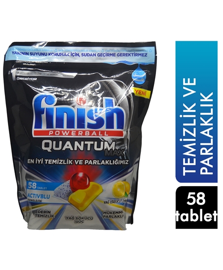 Picture of Finish Quantum Max Washing Machine Tabs 58's - Lemon