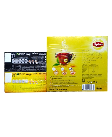 Picture of Lipton Yellow Label 100'Lü + Yellow Label 20'Li + Earl Grey 20'Li Bardak Poşet Çay