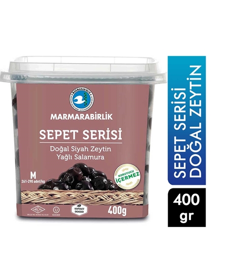 Picture of Marmara Birlik Sepet Serisi Hazır Kap Doğal Siyah Zeytin 400 gr