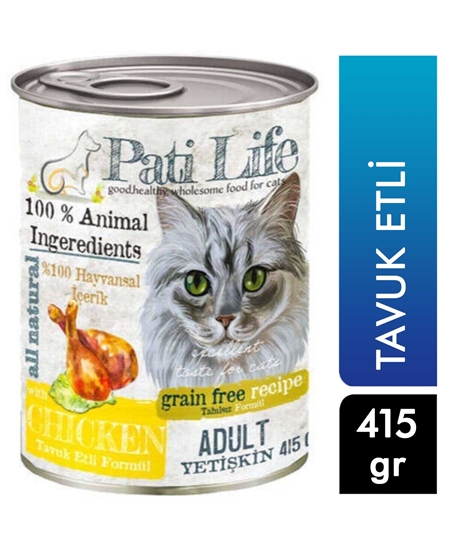 Picture of Pati Life Yetişkin Kedi Maması Konserve 415 g Tavuk Etli