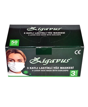 3 Katlı Telli Zigavus Cerrahi Maske 50'li zigavus, maske, beyaz maske, cerrahi maske, tek kullanımlık maske, maske satın al, maske fiyatları, koronavirüs, virüsten korunma