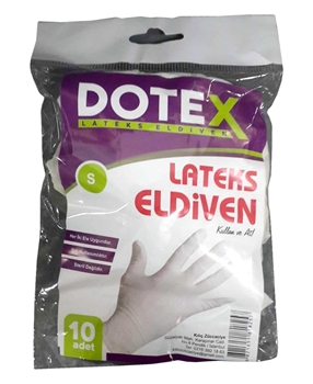 Dotex Lateks Eldiven S Küçük Boy 10'lu Paket dotex, doteks, eldiven, beyaz eldiven, lastik eldiven, laboratuvar eldiveni, muayene eldiveni, ameliyat eldiveni, lateks eldiven, dotex Küçük boy lateks eldiven satın al, dotex Küçük boy lateks eldiven fiyat
