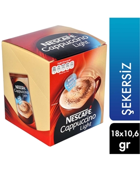 Nescafe Cappuccino Light 10.6 g X 18's Pack Sugar Free Picture of Nescafe Cappuccino Light 10.6 g X 18's Pack Sugar Free