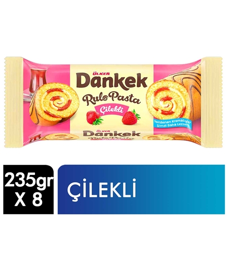 Picture of ÜLKER DANKEK RULO PASTA ÇİLEKLİ 235GR 8 LI