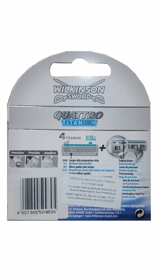 Picture of Wilkinson Sword Quattro Titanium Sensitive Refill Razor Blade 4's