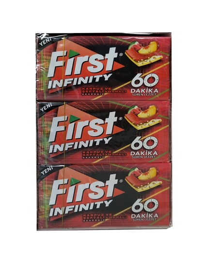 Picture of First 60 Dakika Sakız 27 gr x 12'li Paket Karpuz Şeftali