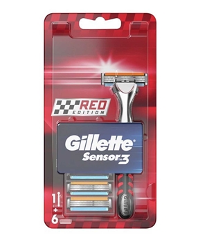 Gillette Sensor3 Shaving Razor Red Edition + 6 Refill Razor Blade gillette, sensor, tıraş ,Red Edition,Red Edition,6+1,makinesi, tıraş bıçağı, gillette fiyatları, gilette, gillete, jilet, jilet satın al, toptan jilet, toptan gillette