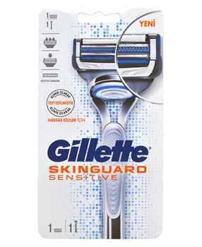 Gillette  Shaving Razor 1 Up Skinguard Sensitive gillette, gillette tıraş makinesi, gillette tıraş bıçağı, gillette skinguard, gillette sensetive, hassas tıraş bıçağı, hassas ciltler için tıraş bıçağı, jilet, tıraş bıçağı, tıraş makinesi, yedek tıraş bıçağı