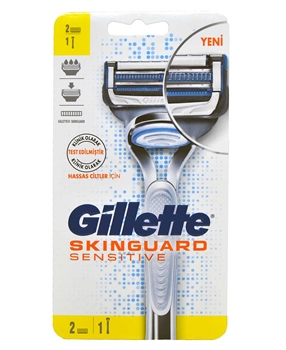 Gillette Shaving Razor 2 Up Skinguard Sensitive gillette, gillette tıraş makinesi, gillette tıraş bıçağı, gillette skinguard, gillette sensetive, hassas tıraş bıçağı, hassas ciltler için tıraş bıçağı, jilet, tıraş bıçağı, tıraş makinesi, yedek tıraş bıçağı
