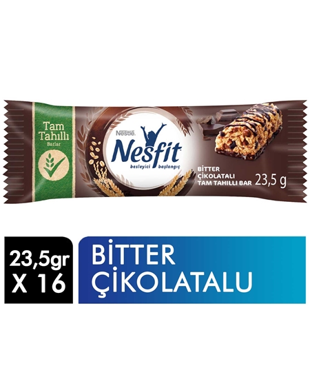 Picture of Nestle Nesfit Tam Tahıllı Bar 23,5 gr X 16'lı Paket Bitter Çikolatalı
