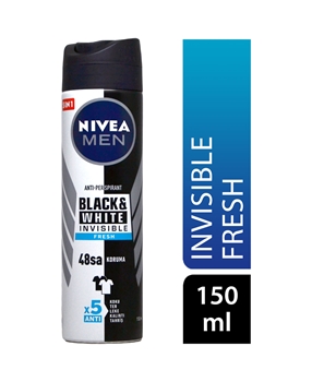 Nivea Men Deodorant Spray 150ml B&W Invisible Fresh Picture of Nivea Men Deodorant Spray 150ml B&W Invisible Fresh