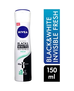 Nivea Women Deodorant Spray 150ml Invisible Black&White Fresh Picture of Nivea Women Deodorant Spray 150ml Invisible Black&White Fresh