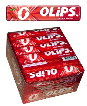 Olips Şekerleme 28 gr x 24'lü Paket Çilek Aromalı Bonbon 	olips, olips şeker, şeker, çilekli şeker