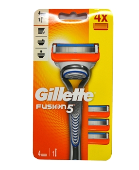 Gillette Fusion 5 Shaving Razor + 4 Refill Razor Blade Pack Picture of Gillette Fusion 5 Shaving Razor + 4 Refill Razor Blade Pack