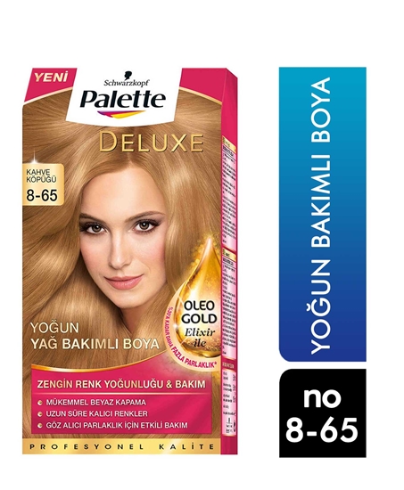 Picture of P-Palette Deluxe Kahve Köpüğü Oleo Gold 8-65 Tüp Krem Saç Boyası 50 ml