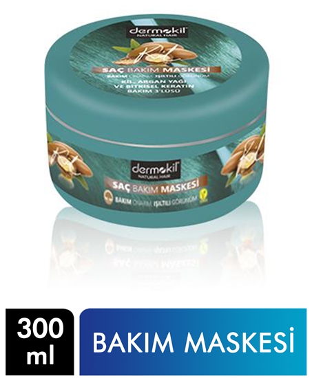 Picture of Dermokil Saç Bakım Maskesi 300 ml Kil Argan Yağı ve Bitkisel Keratin Bakım