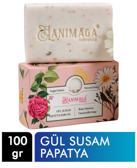 Picture of Hanımağa Doğal Sabun 100 g X 117'li Koli Gül Susam Papatya