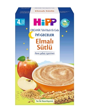 Hipp Tahıl Bazlı Ek Gıda Sütlü Elmalı İyi Geceler 250 g hipp, hip, bebek maması, bebek ek gıda, yoğurtlu bebek maması, meyveli bebek maması, bebek mamaları, bebek ek gıdaları, bebek maması fiyatları, mama fiyatları