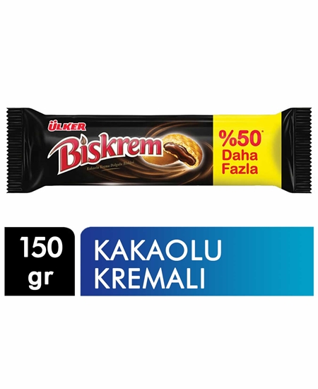 Picture of p- Ülker Biskrem Bisküvi 150 gr Büyük Boy X 18'li Paket Kakolu Kremalı