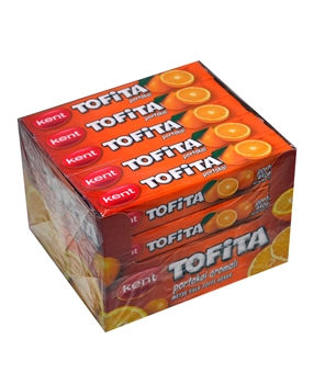 Tofita Şeker 20'li Paket Portakal Aromalı Meyve Sulu Toffe tofita, tofita portakal, portakallı şeker, şeker
