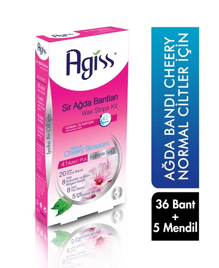 Picture of Agiss Waxing Band 36 Bands + 5 Wipes Set Natural Normal Skin