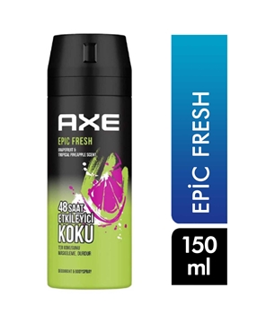 Axe Deodorant 150 ml Men Epic Fresh sprey, sıprey, siprey, axe, aks, spray, deodorant, koku, erkek deodorant, deodorant fiyatları, 150 ml deodorant, deodorant çeşitleri