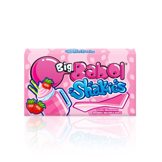 big babol, cüzdan shakıes, çilekli, çilekli sakız, milkshake sakız,26 gr,18'li,toptan gıda