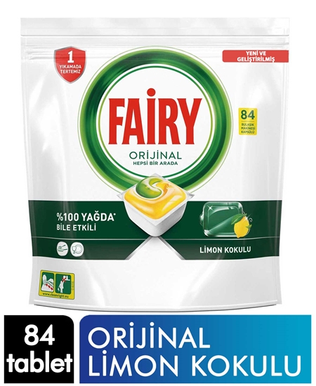 Picture of Fairy Dishwasher Tabs 84's All In One - Lemon