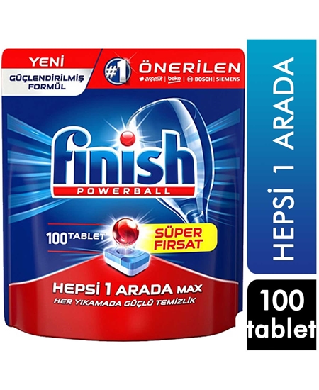 Picture of Finish Powerball Washing Machine Tabs 100's - All in One